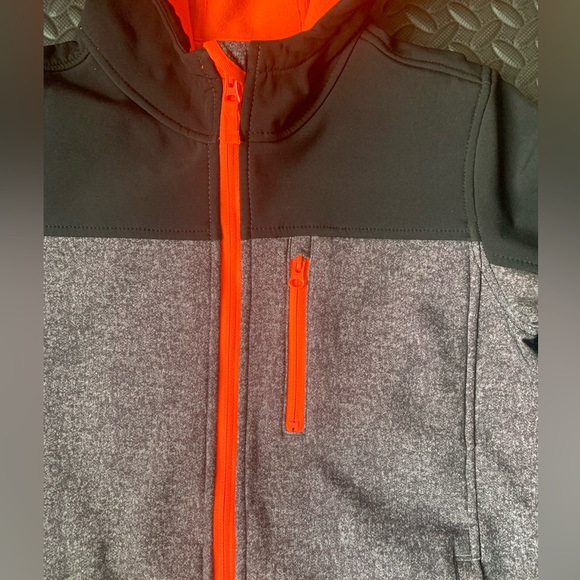 Boys Size 14-16 X-Large Hooded Jacket from Athletic Works. Black/Gray/Orange New - Picture 2 of 7